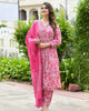 Nyra Cut" Cotton Printed Kurti Set with Embroidered Choli and Mulmul Dupatta - A Fusion of Comfort and Elegance